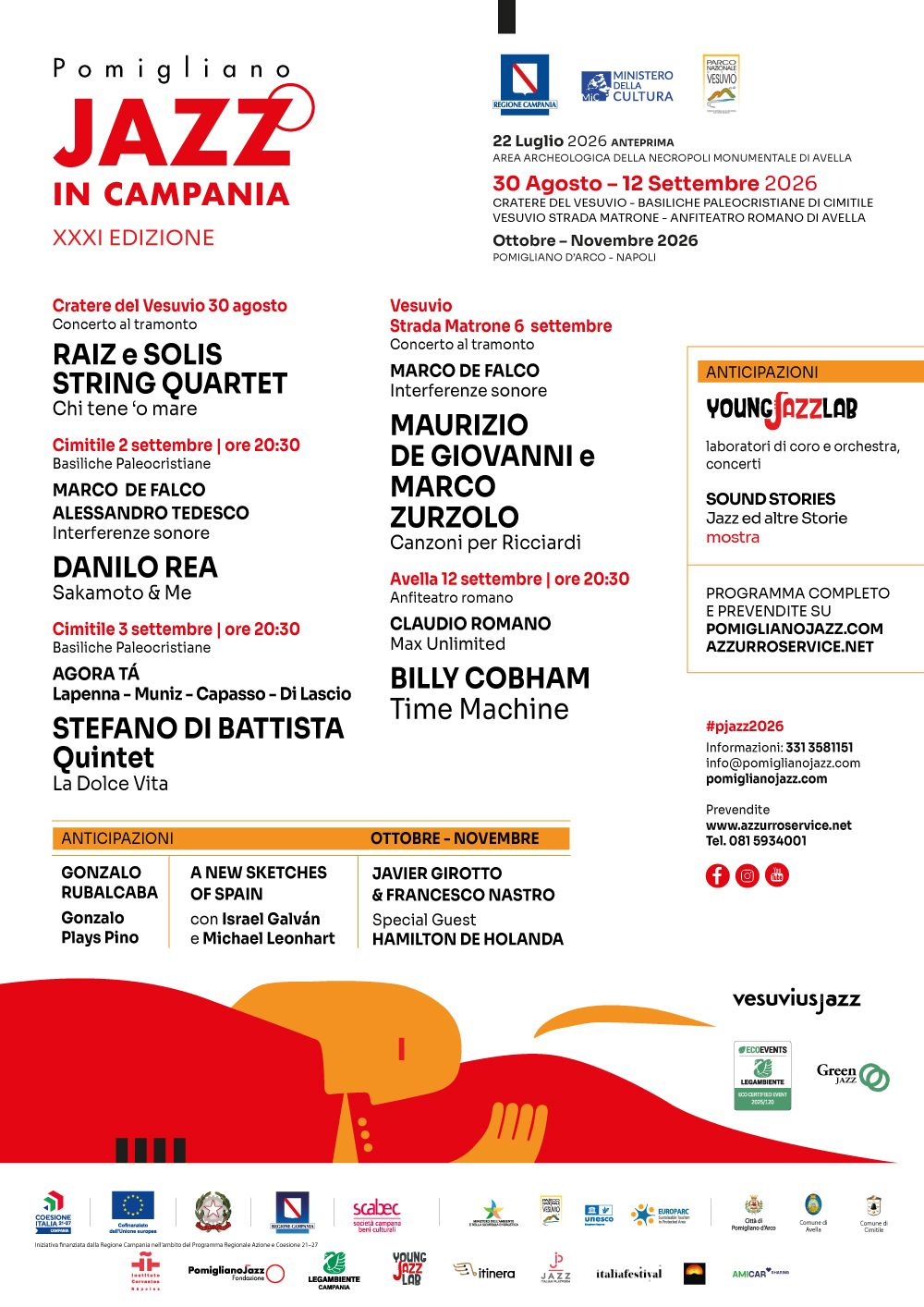 Pomigliano Jazz – XXXI edizione | Dal 30 agosto al 12 settembre 2026